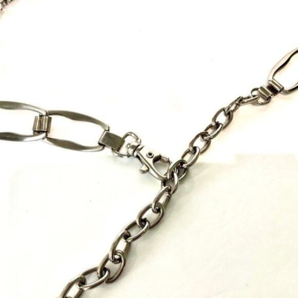 Women's Silver Retro Funky Metallic Flexible Lightweight Chain Belt 36”-43” - Picture 3 of 5